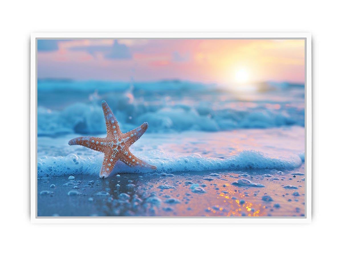 Starfish beach photography for serene coastal bedroom decor