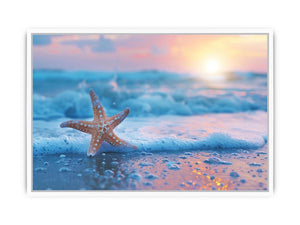 Starfish beach photography for serene coastal bedroom decor