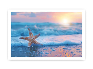 Starfish beach photography for serene coastal bedroom decor