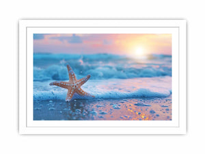 Starfish beach photography for serene coastal bedroom decor
