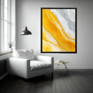 Gold marble abstract artwork for luxury living room decor