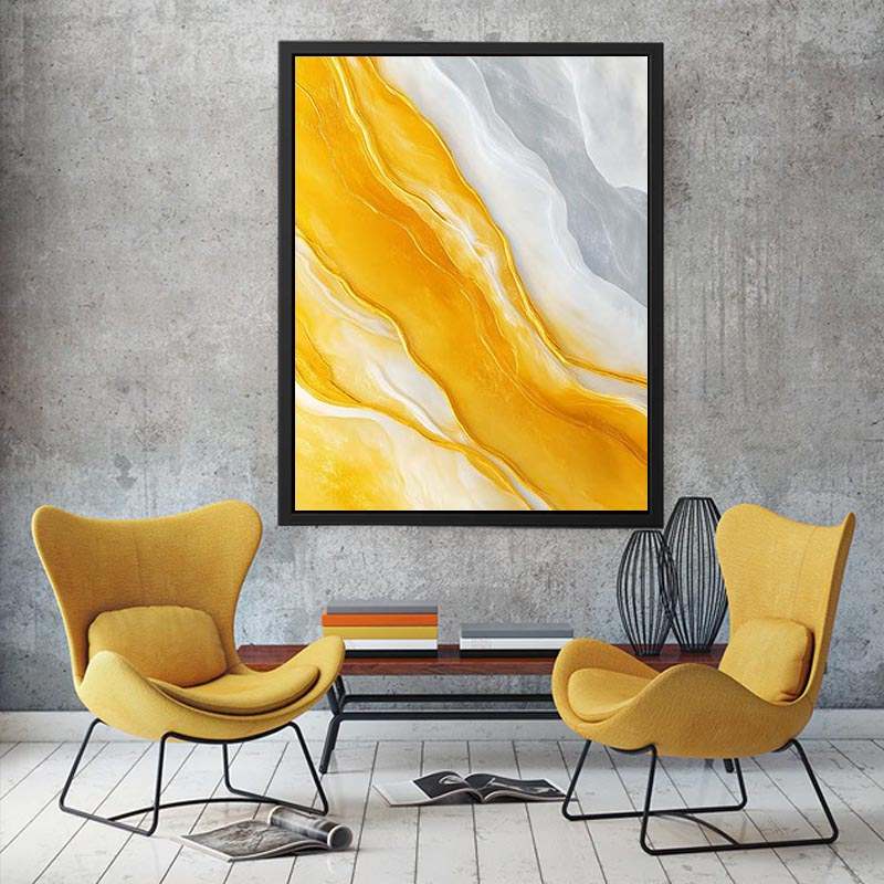 Gold marble abstract artwork for luxury living room decor