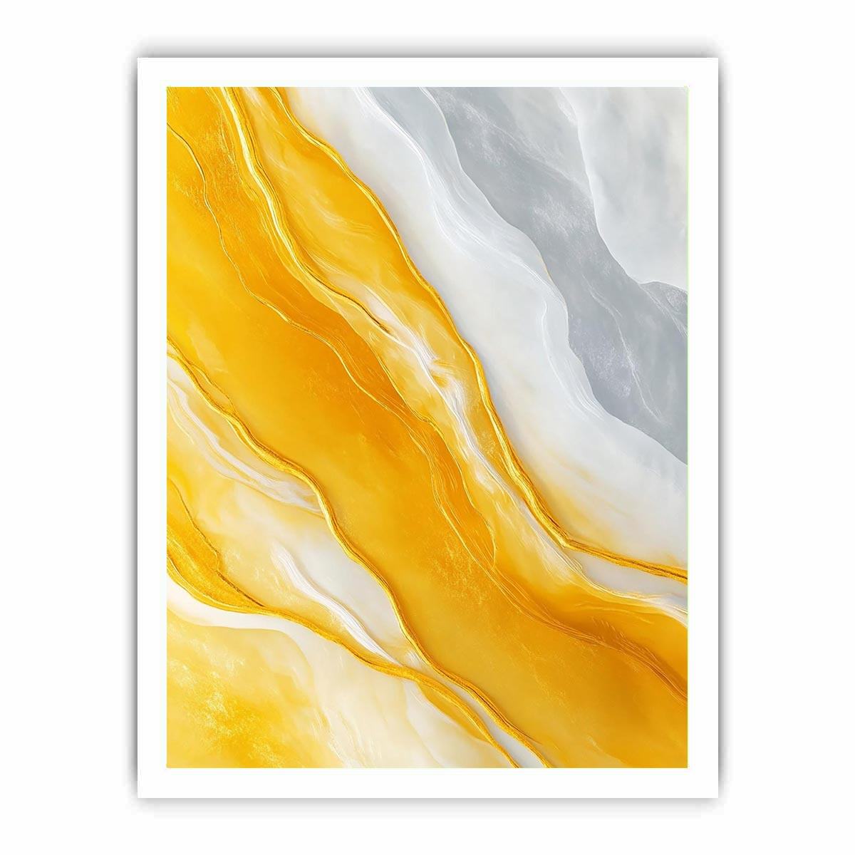 Gold marble abstract artwork for luxury living room decor