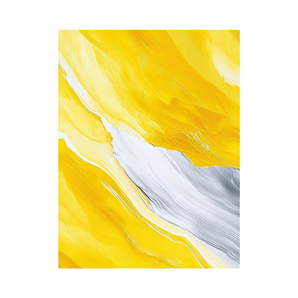 Yellow marble abstract canvas art for modern interiors