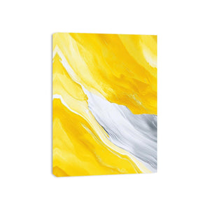 Yellow marble abstract canvas art for modern interiors