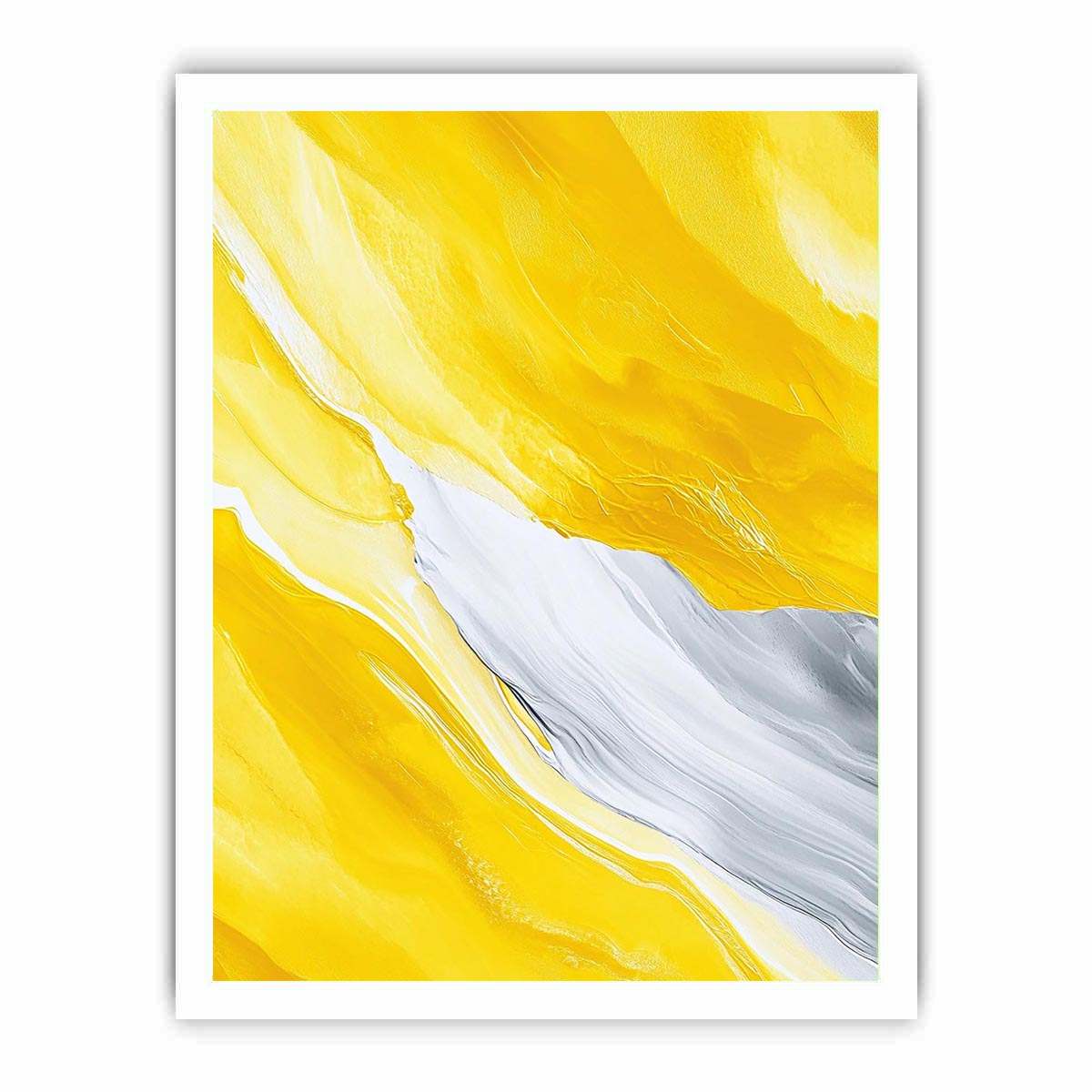 Yellow marble abstract canvas art for modern interiors