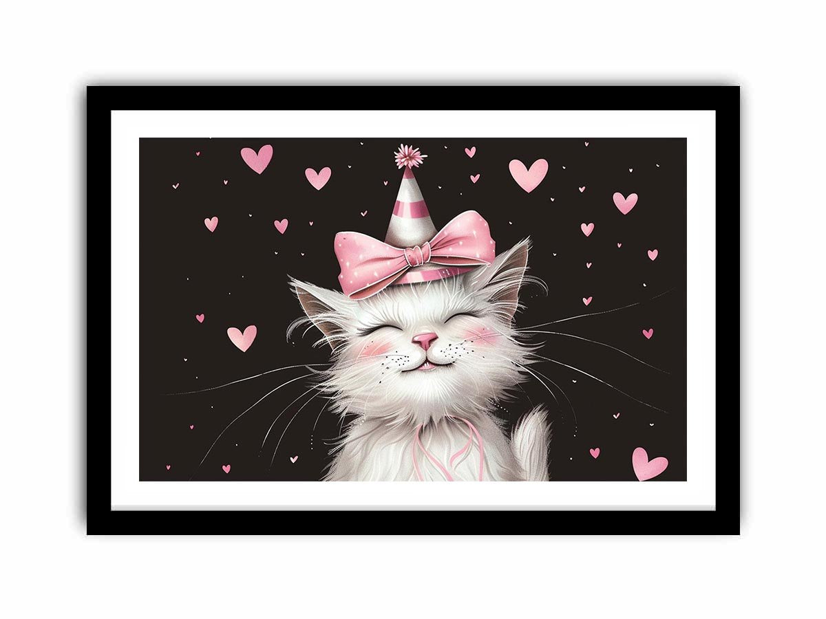 Cute kitten illustration wall art for nursery decor