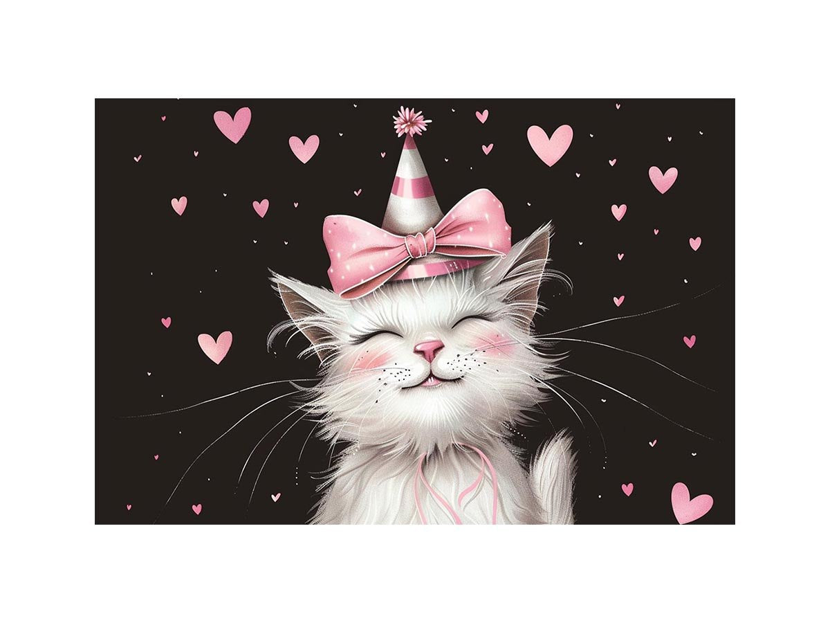Cute kitten illustration wall art for nursery decor