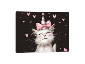 Cute kitten illustration wall art for nursery decor