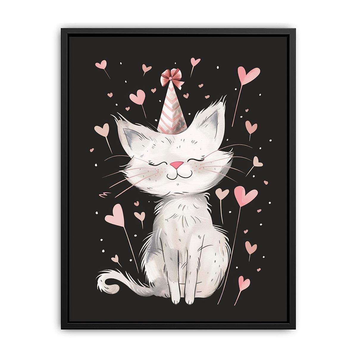 Cute cat illustration for kids room wall decor