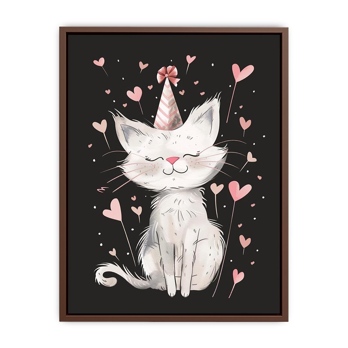 Cute cat illustration for kids room wall decor
