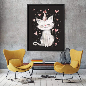 Cute cat illustration for kids room wall decor
