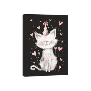Cute cat illustration for kids room wall decor