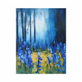 Blue floral landscape canvas art for peaceful interiors