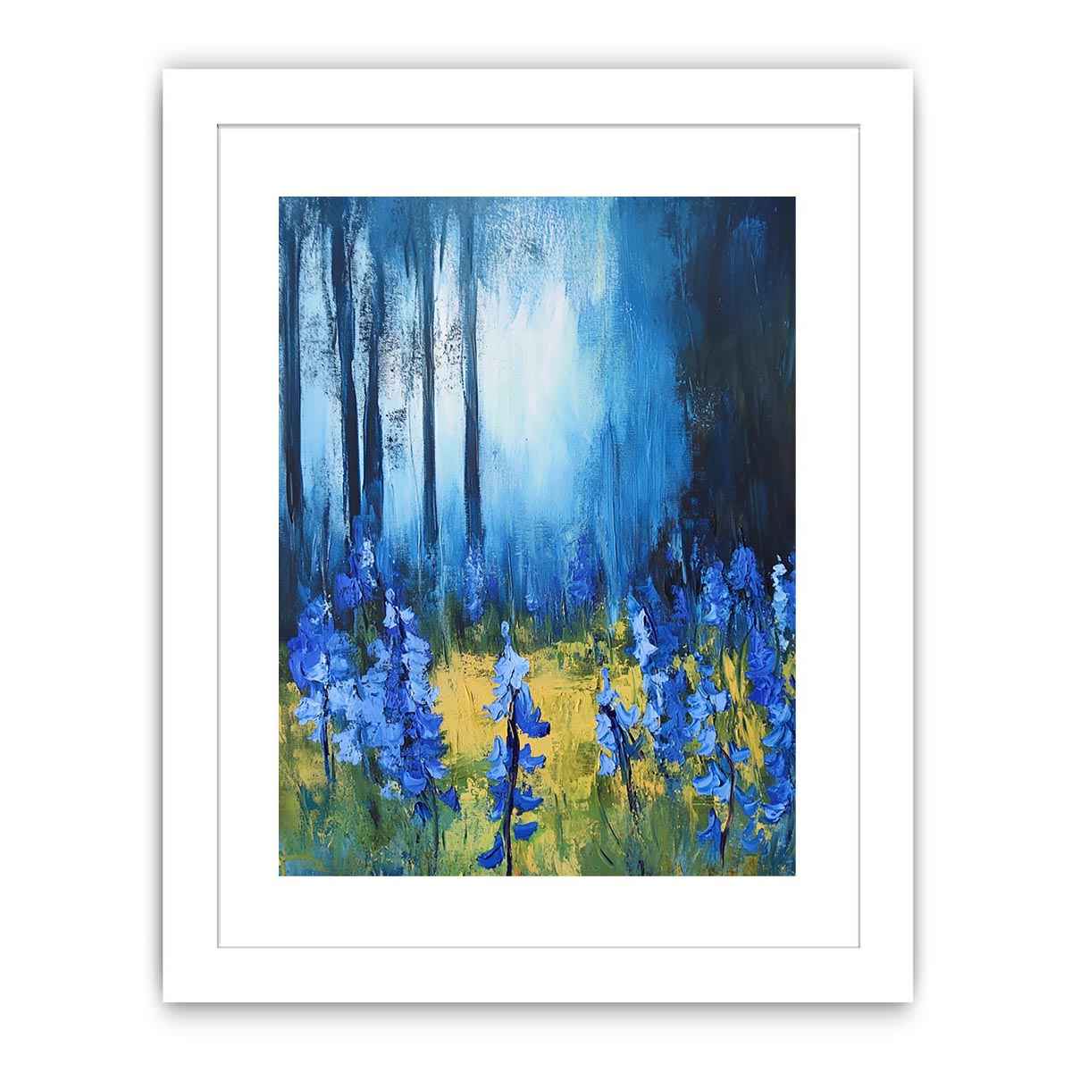 Blue floral landscape canvas art for peaceful interiors