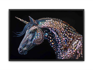 Crystal unicorn artwork for fantasy themed wall decor