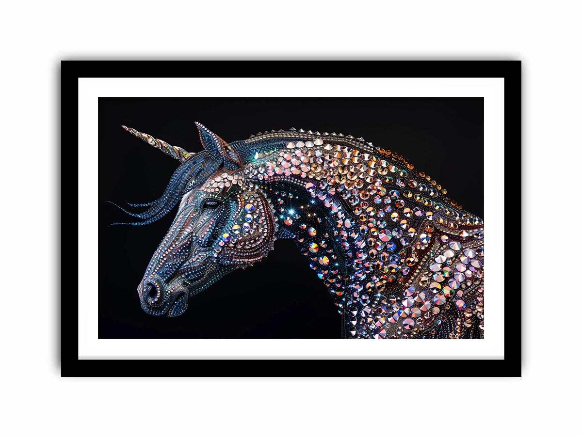 Crystal unicorn artwork for fantasy themed wall decor