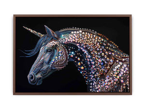 Crystal unicorn artwork for fantasy themed wall decor