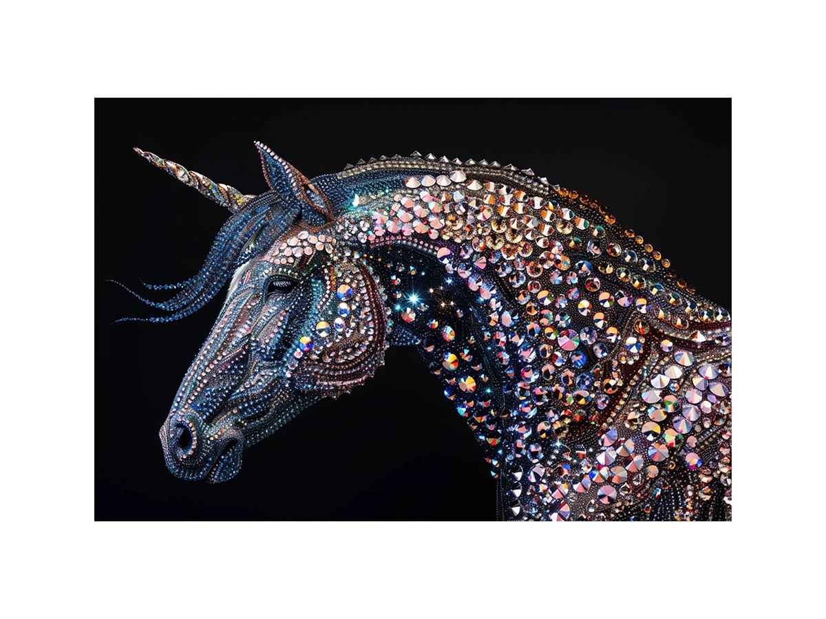 Crystal unicorn artwork for fantasy themed wall decor
