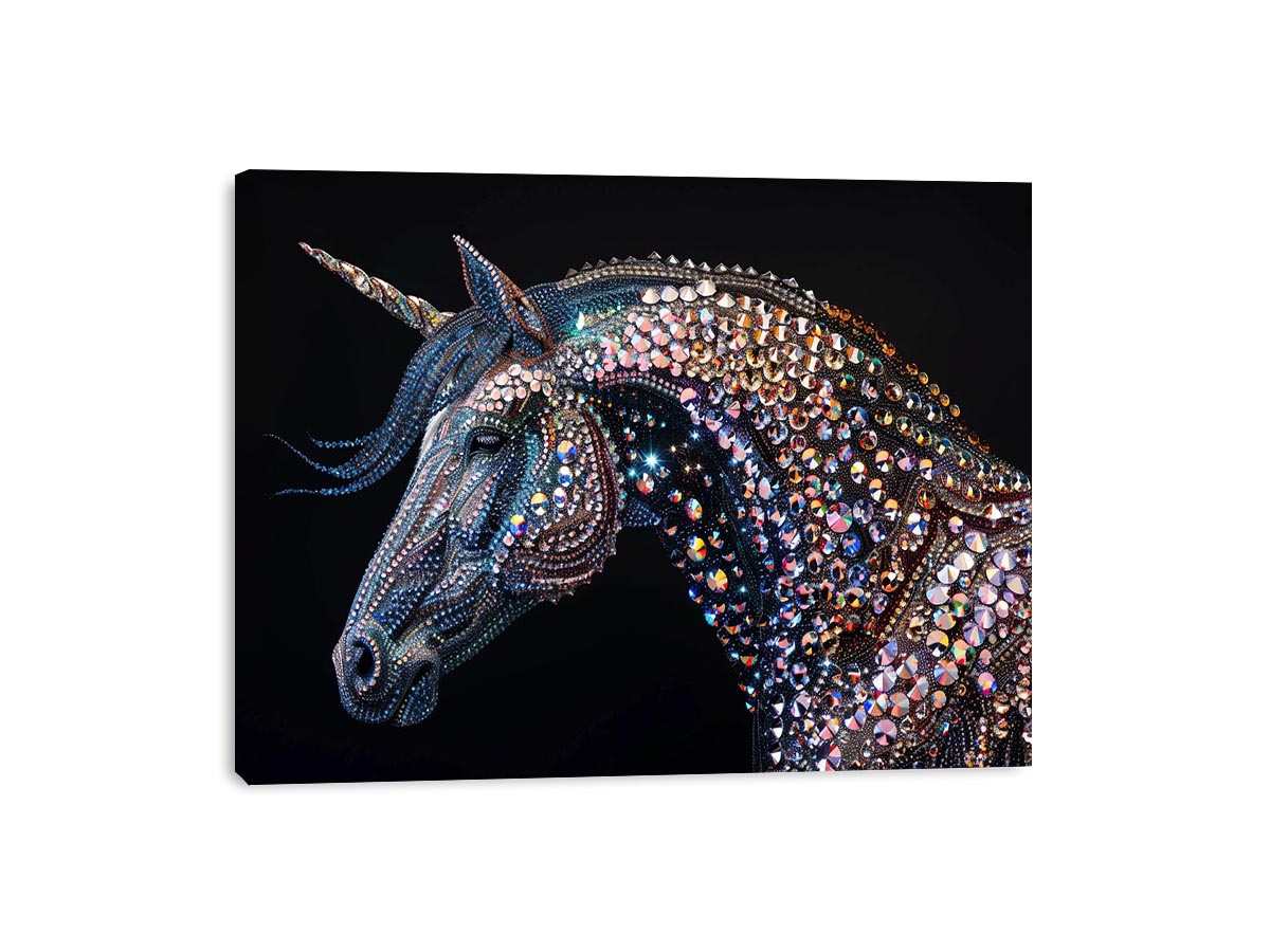 Crystal unicorn artwork for fantasy themed wall decor