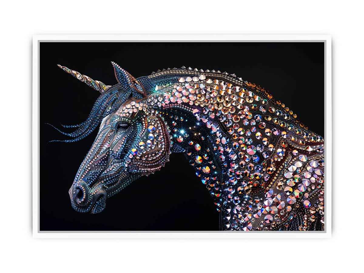 Crystal unicorn artwork for fantasy themed wall decor