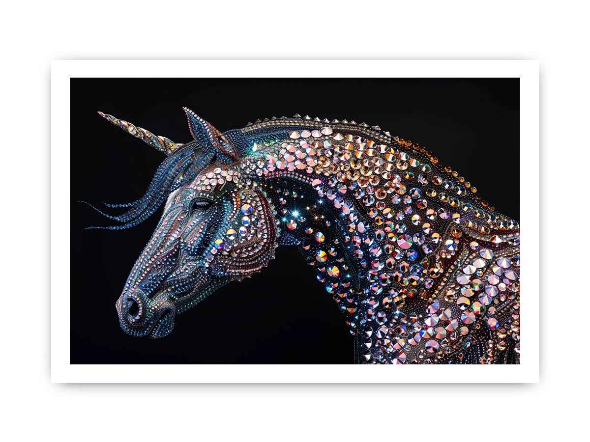 Crystal unicorn artwork for fantasy themed wall decor