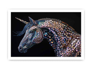 Crystal unicorn artwork for fantasy themed wall decor
