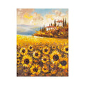 Sunflower field artwork for bright kitchen wall decor