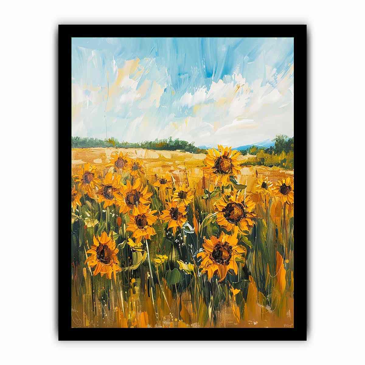 Sunflower painting canvas art for farmhouse decor