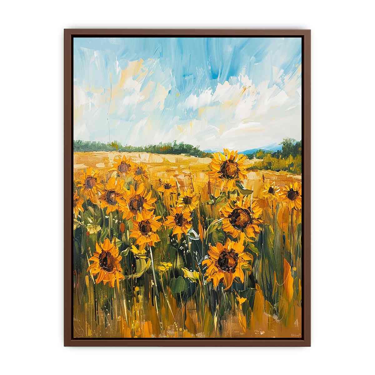 Sunflower painting canvas art for farmhouse decor
