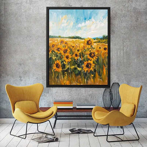 Sunflower painting canvas art for farmhouse decor