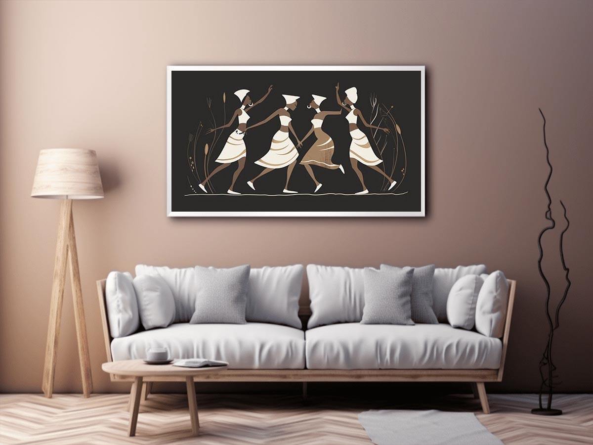 Minimal dancer artwork in neutral tones for sophisticated bedroom decor