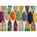 Colorful beans and spices artwork for kitchen and dining room decor