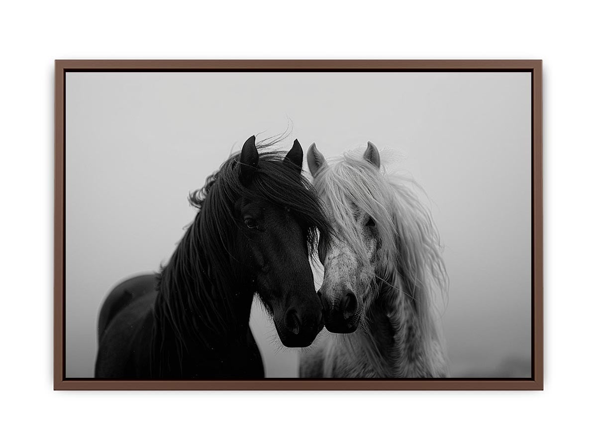 Black and white horse portrait artwork for elegant home decor