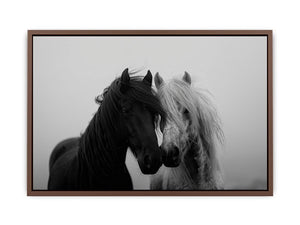 Black and white horse portrait artwork for elegant home decor