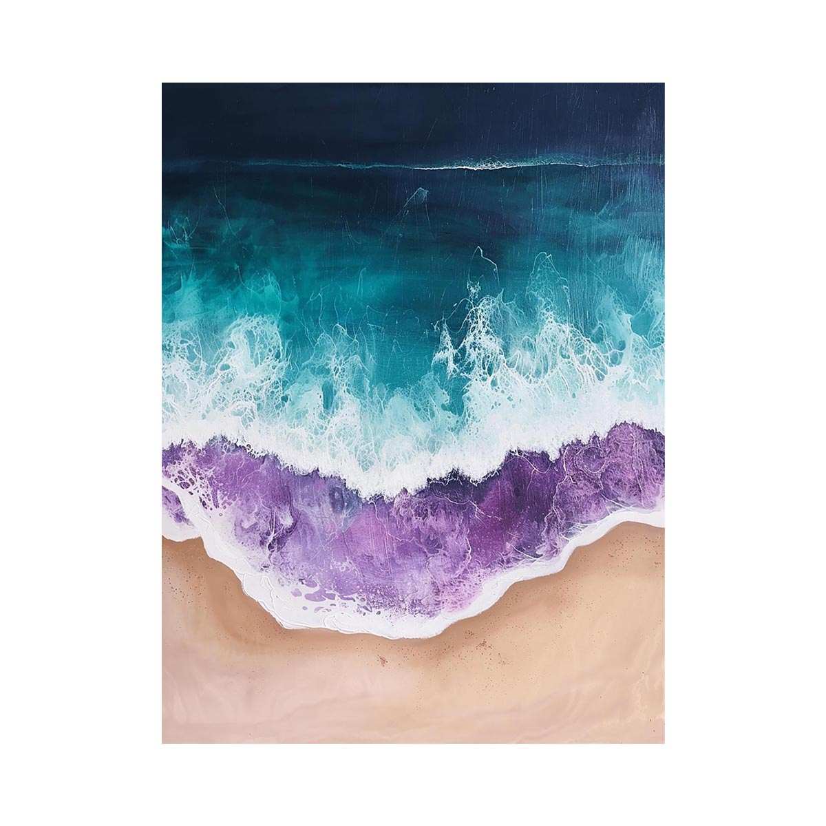 Abstract ocean wave canvas art for modern coastal bedroom decor