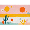 Playful abstract cactus canvas art for colorful kids room decor.