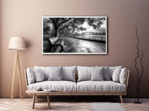 Black and white Sydney harbour   photography for office wall decor.