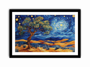 desert moon landscape canvas art for living room wall decor.