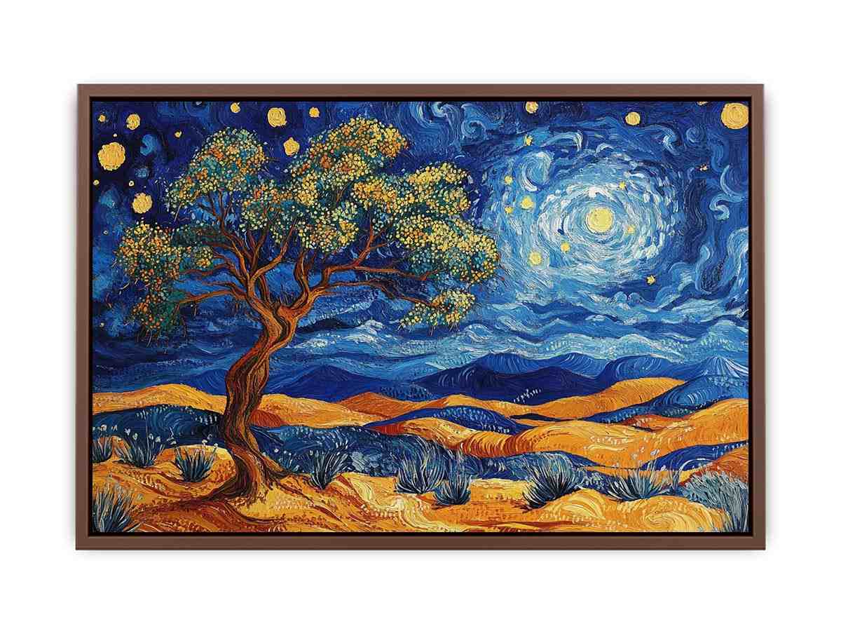 desert moon landscape canvas art for living room wall decor.