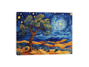 desert moon landscape canvas art for living room wall decor.