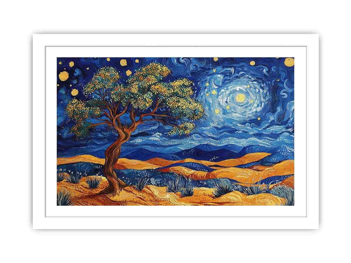 desert moon landscape canvas art for living room wall decor.