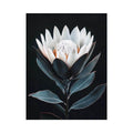 White protea flower artwork with minimalist botanical style for elegant bedroom decor