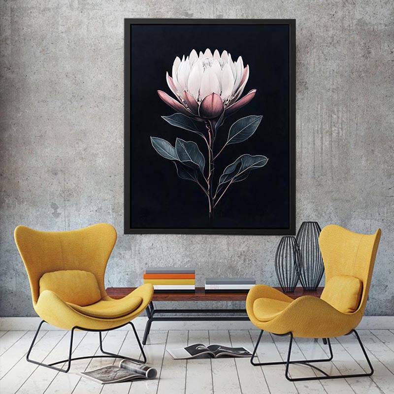 Elegant botanical flower artwork for luxury bedroom decor.