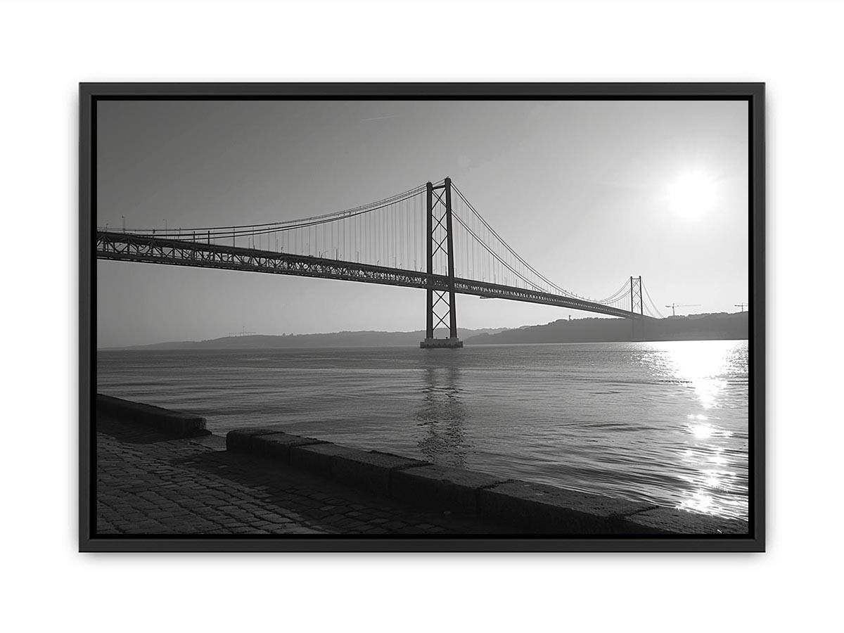 Black and white bridge photography for modern office decor.