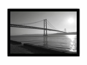 Black and white bridge photography for modern office decor.