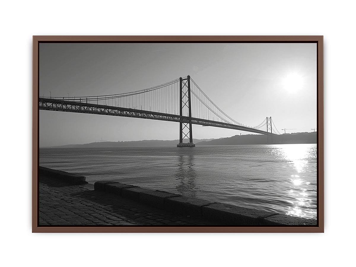 Black and white bridge photography for modern office decor.