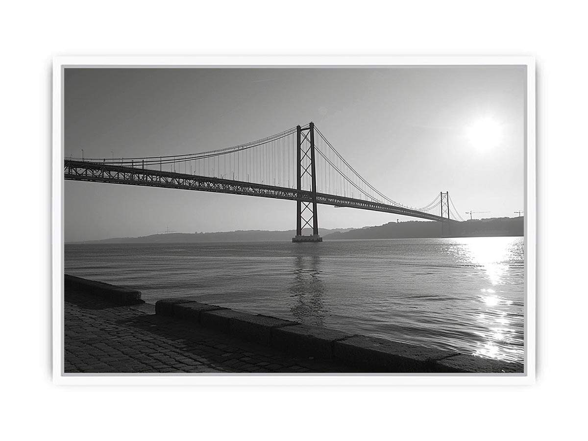 Black and white bridge photography for modern office decor.