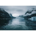 Glacier fjord photography artwork for modern office decor.