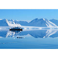 Arctic ship and snowy mountain photography for modern office wall decor